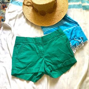 J. crew 🌻 shorts size 0 green 3” length inseam
